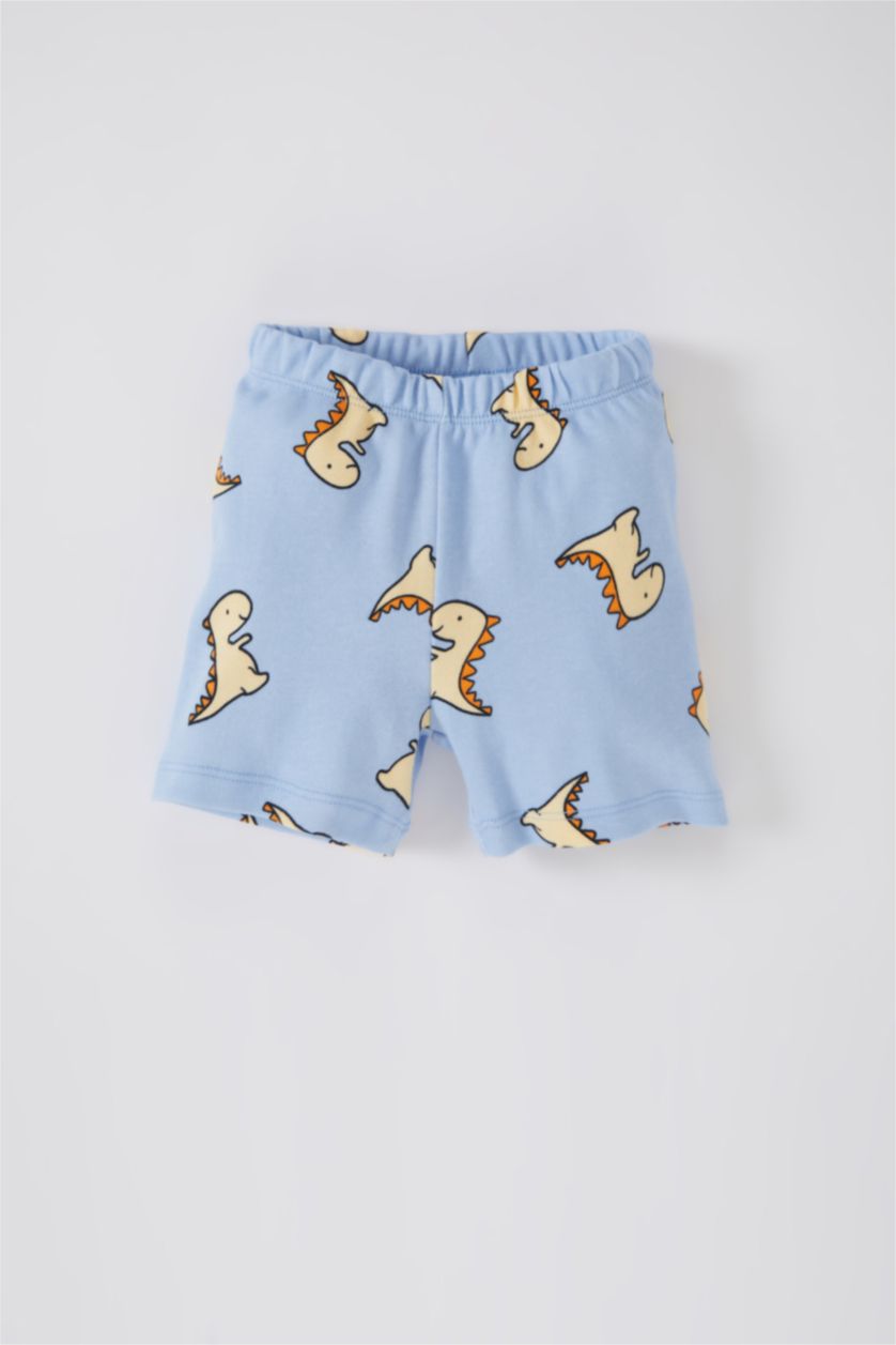 BABY BOY Blue Baby Boy Patterned Short Sleeve Ribbon Pajama Set