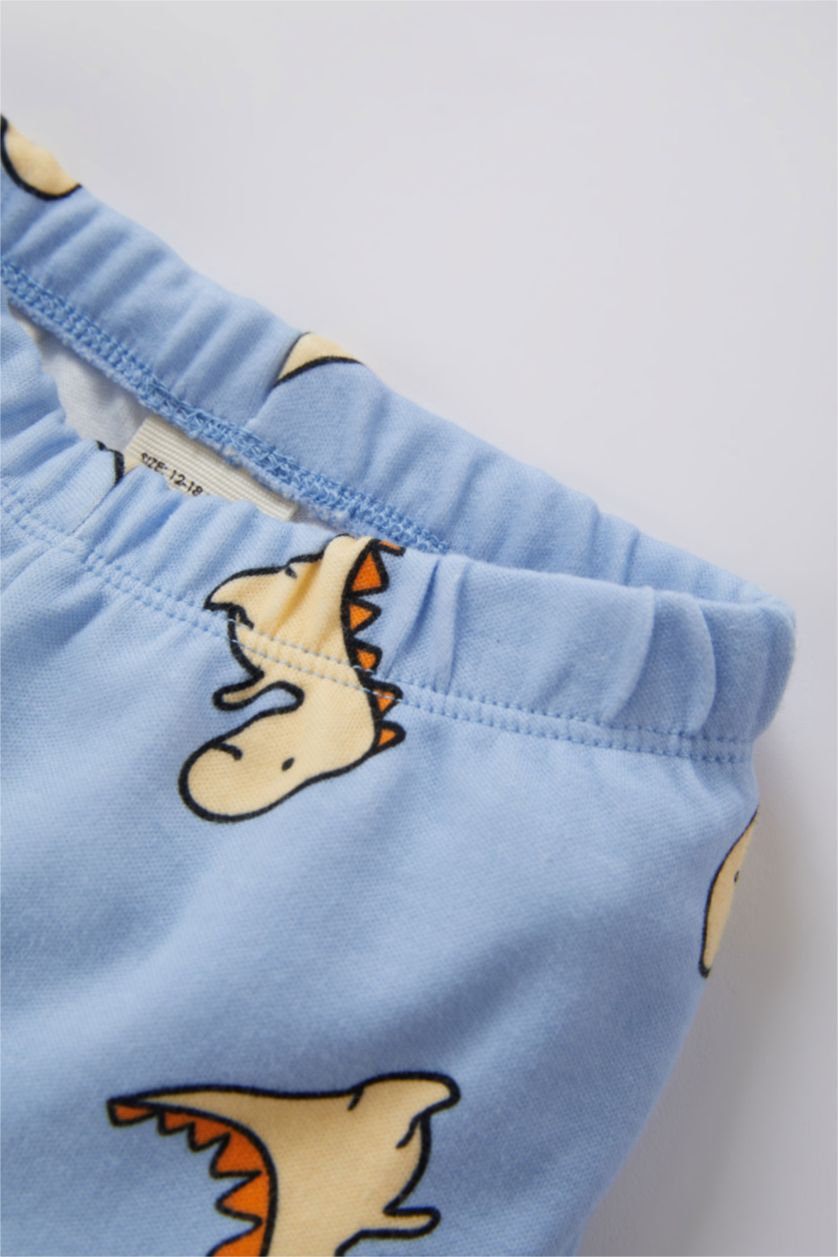 BABY BOY Blue Baby Boy Patterned Short Sleeve Ribbon Pajama Set