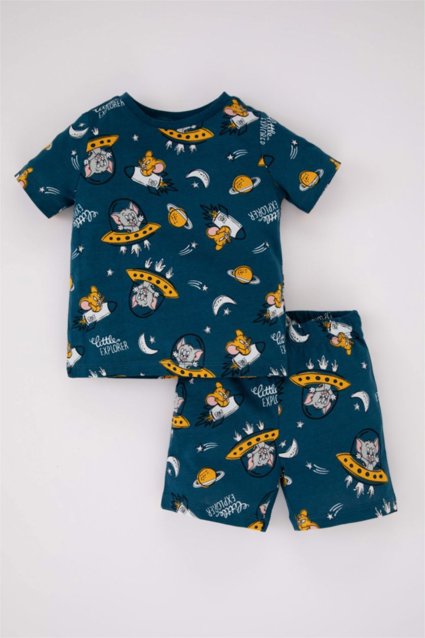 BÉBÉ GARÇON Vert Pyjama short et t-shirt à manches courtes Tom & Jerry pour bébé garçon