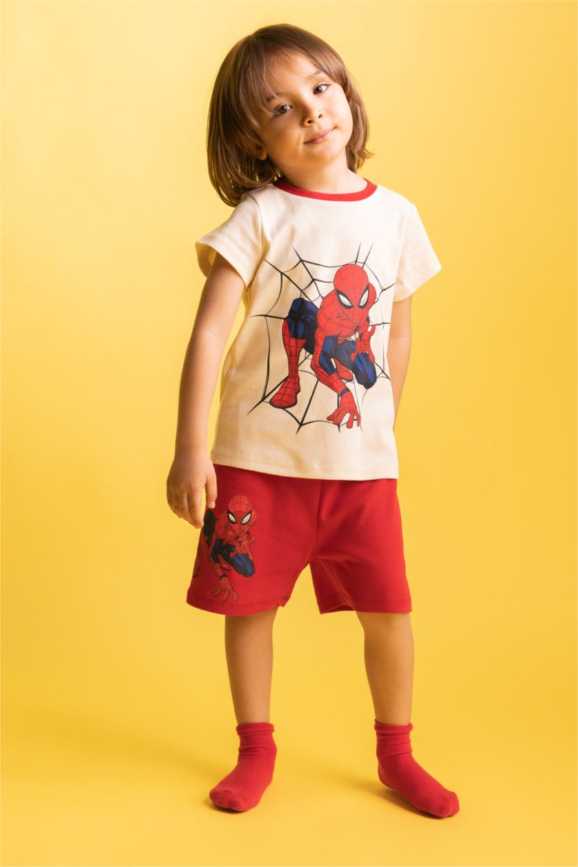 Малыши мальчики Светлая слоновая кость Пижама Marvel Spiderman для малышей мальчиков