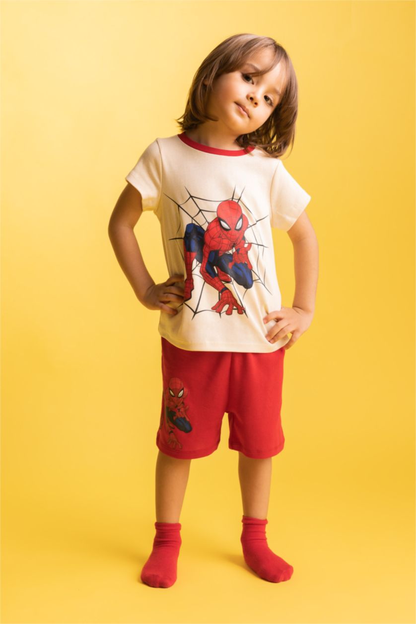 Малыши мальчики Светлая слоновая кость Пижама Marvel Spiderman для малышей мальчиков
