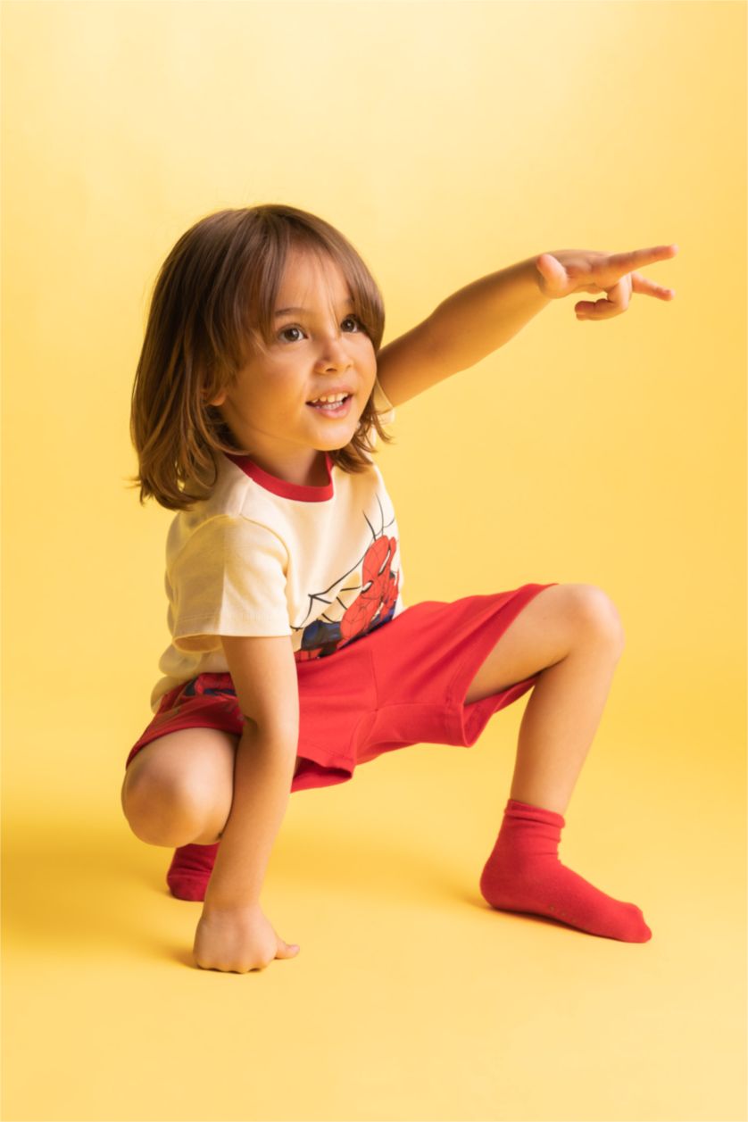 Малыши мальчики Светлая слоновая кость Пижама Marvel Spiderman для малышей мальчиков