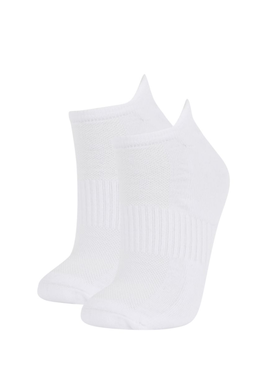 MAN White Men Defacto Fit 2-Pack Cotton Booties Socks