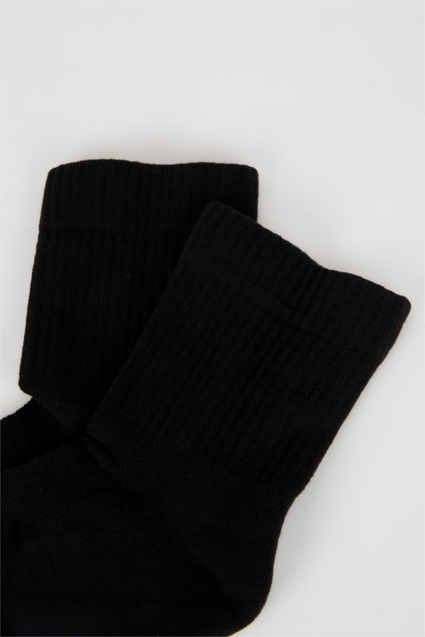 Erkek Siyah Erkek 2'li Pamuklu Havlu Spor Çorap