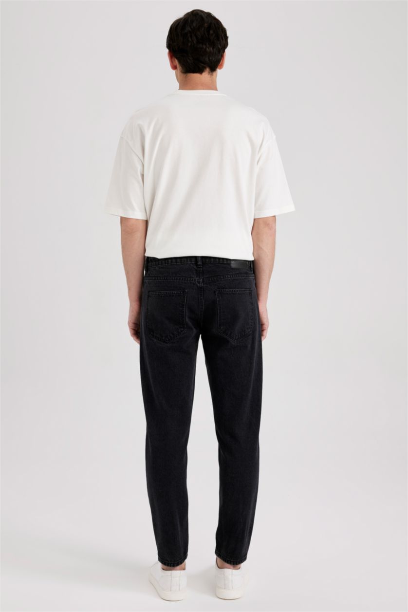 رجال أسود بنطلون جينز سليم فيت