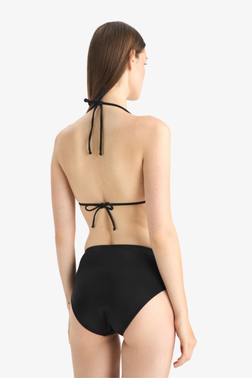 Kadın Siyah Regular Fit Yüksek Bel Bikini Altı