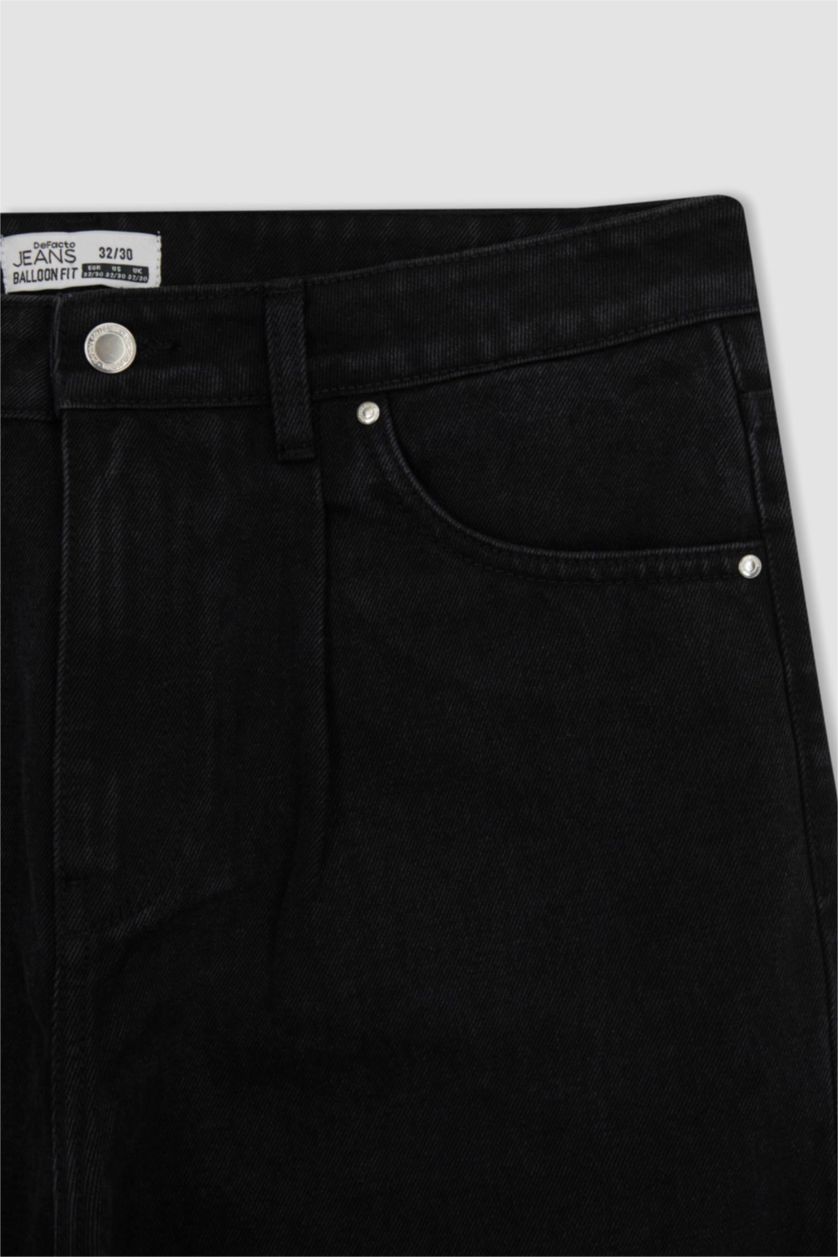 Man Black Balloon Fit Trousers