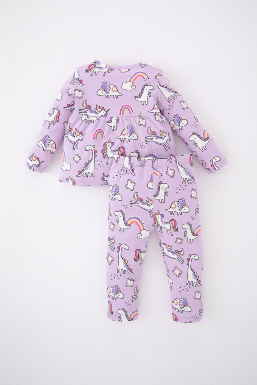 BABY GIRL Lilac طقم بيجاما قصة عادية