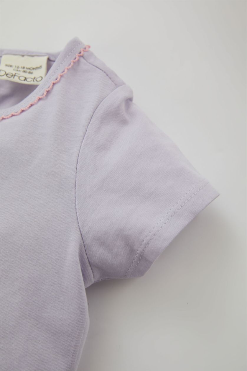 BABY GIRL Light Lilac Baby Girl Unicorn Short Sleeve Combed Cotton 2-Pajama Set