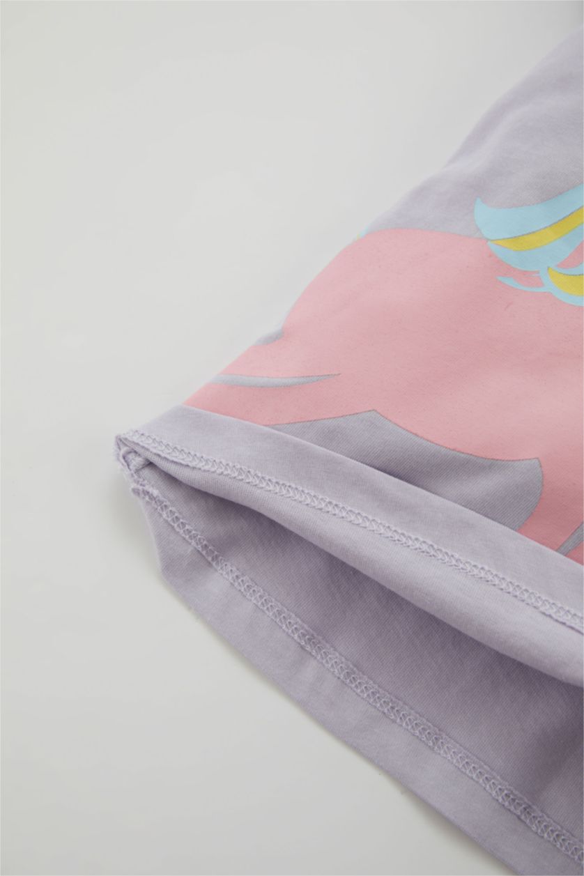 BABY GIRL Light Lilac Baby Girl Unicorn Short Sleeve Combed Cotton 2-Pajama Set