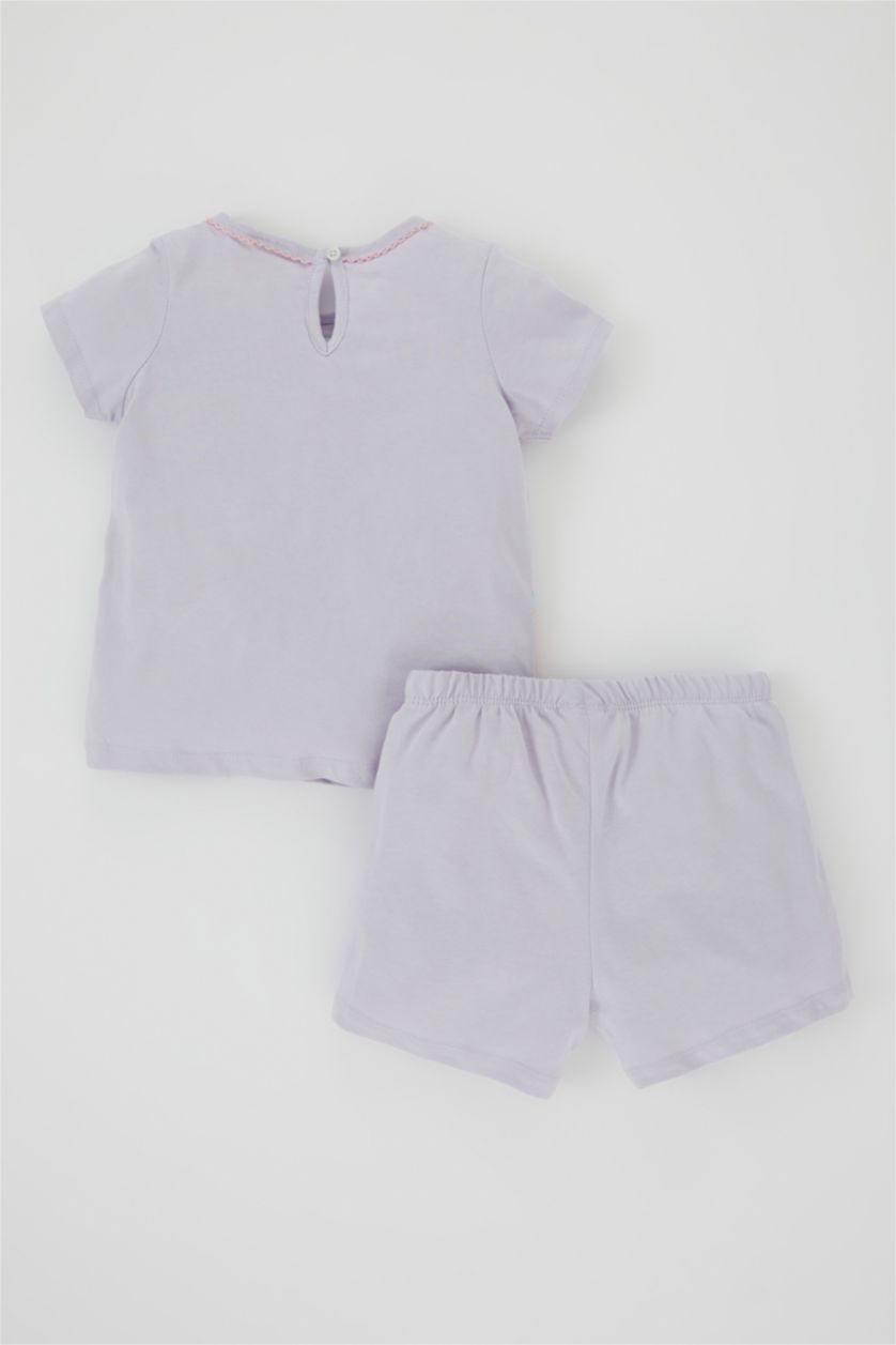BABY GIRL Light Lilac Baby Girl Unicorn Short Sleeve Combed Cotton 2-Pajama Set