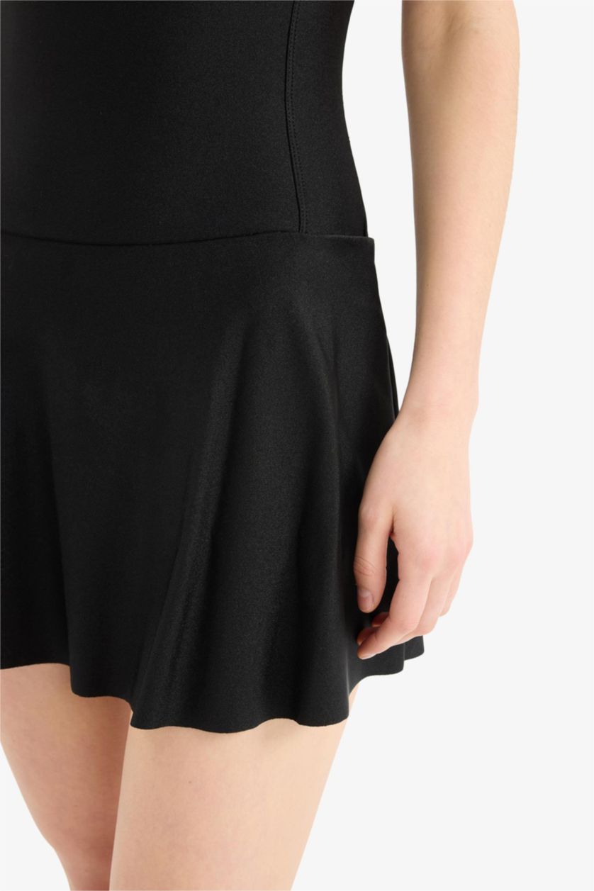 Kadın Siyah Regular Fit Etekli Mayo-Fall in Love