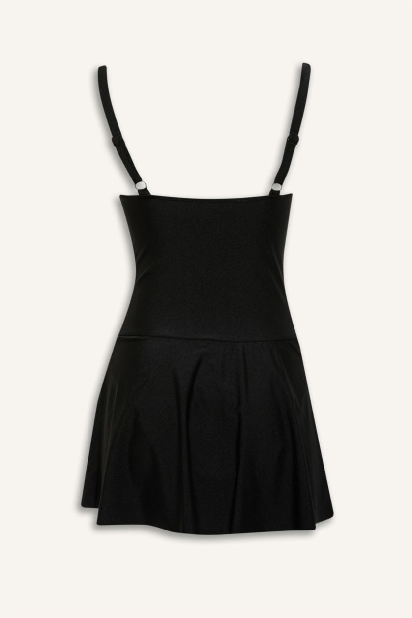 Kadın Siyah Regular Fit Etekli Mayo-Fall in Love