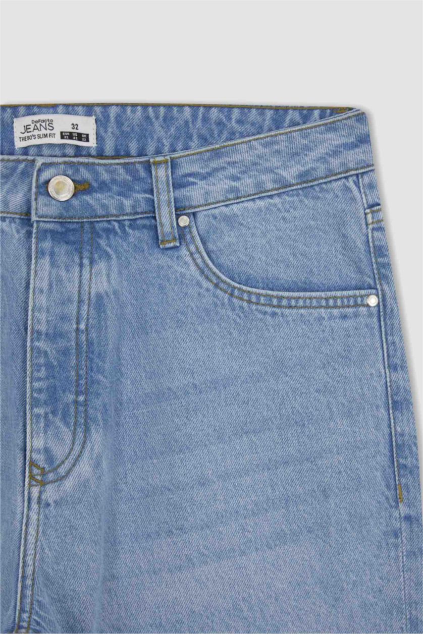 Мужчины Светло-синий 90’S Slim Fit Trousers