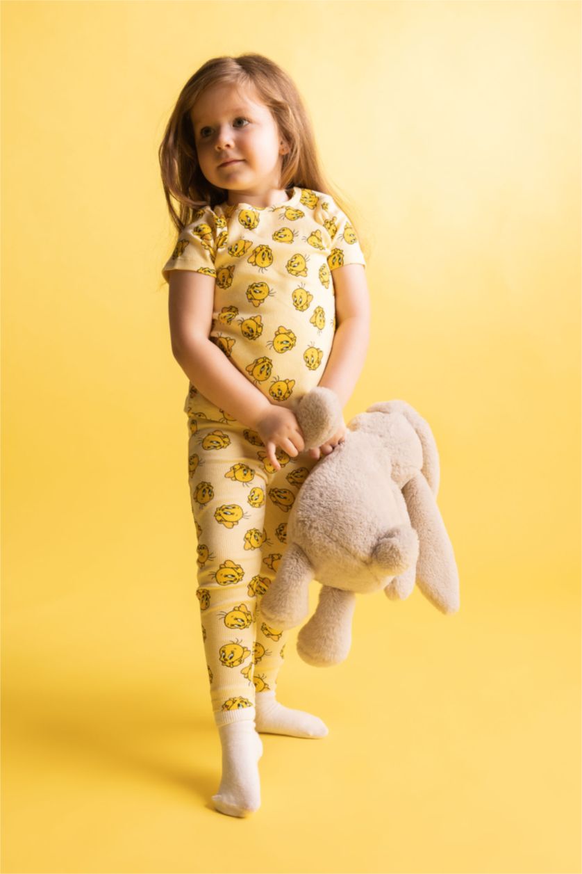 BABY GIRL Light Yellow Baby Girls Looney Tunes Crew Neck Rib Pajamas 2 Packs