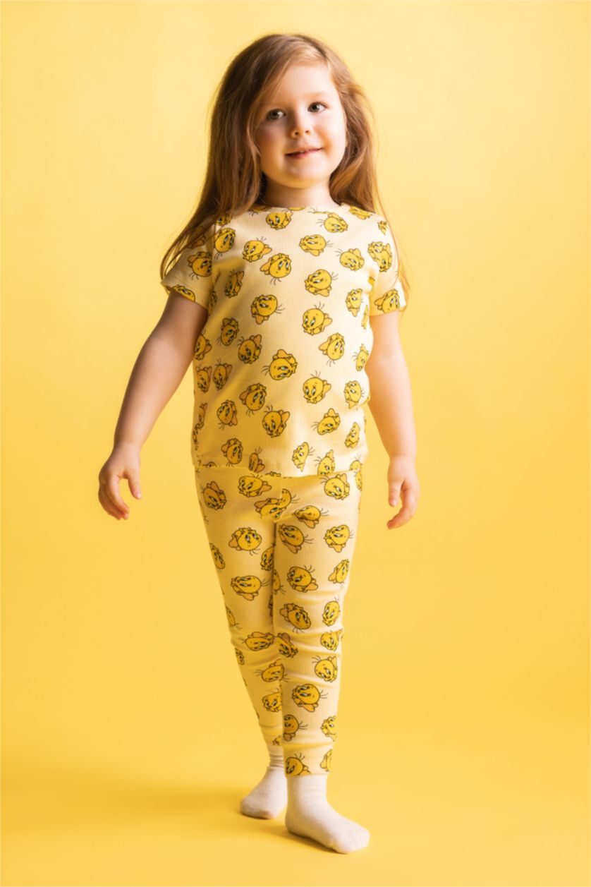 BABY GIRL Light Yellow Baby Girls Looney Tunes Crew Neck Rib Pajamas 2 Packs