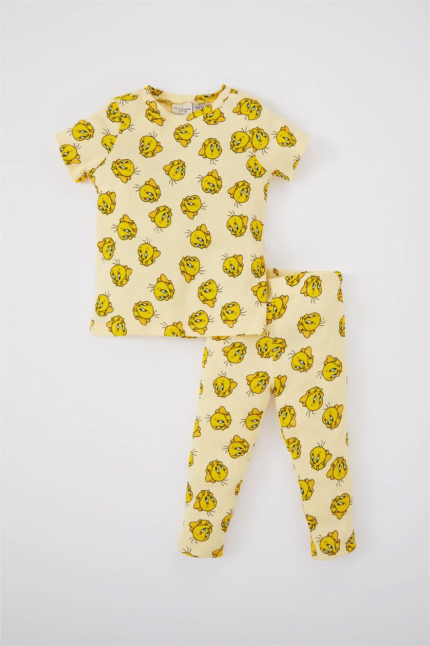 BABY GIRL Light Yellow Baby Girls Looney Tunes Crew Neck Rib Pajamas 2 Packs