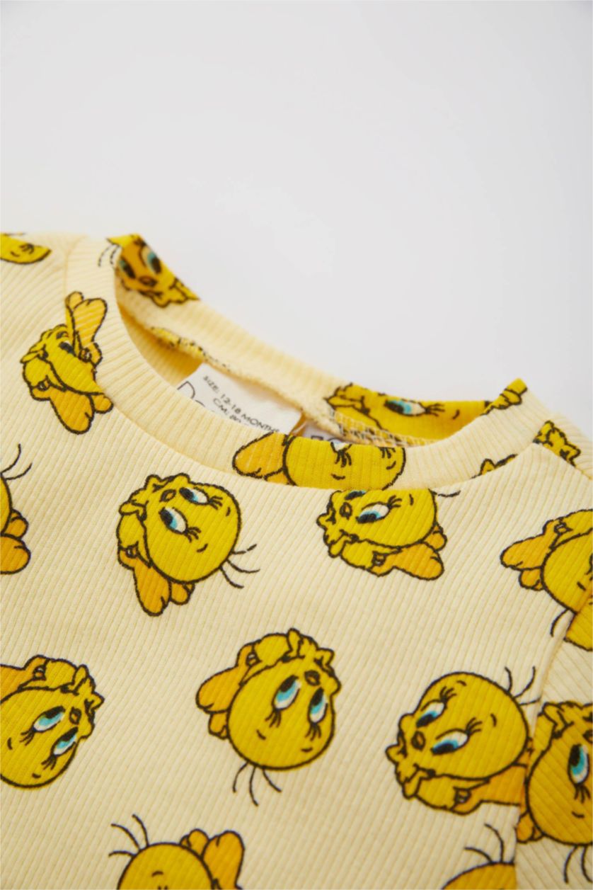 BABY GIRL Light Yellow Baby Girls Looney Tunes Crew Neck Rib Pajamas 2 Packs
