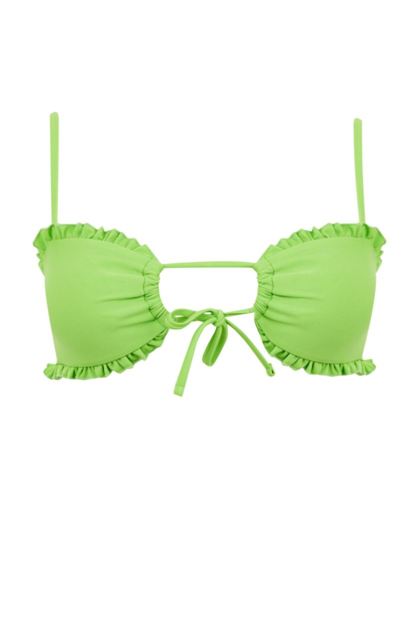 WOMAN Green Fall in Love Regular Fit Bikini Top