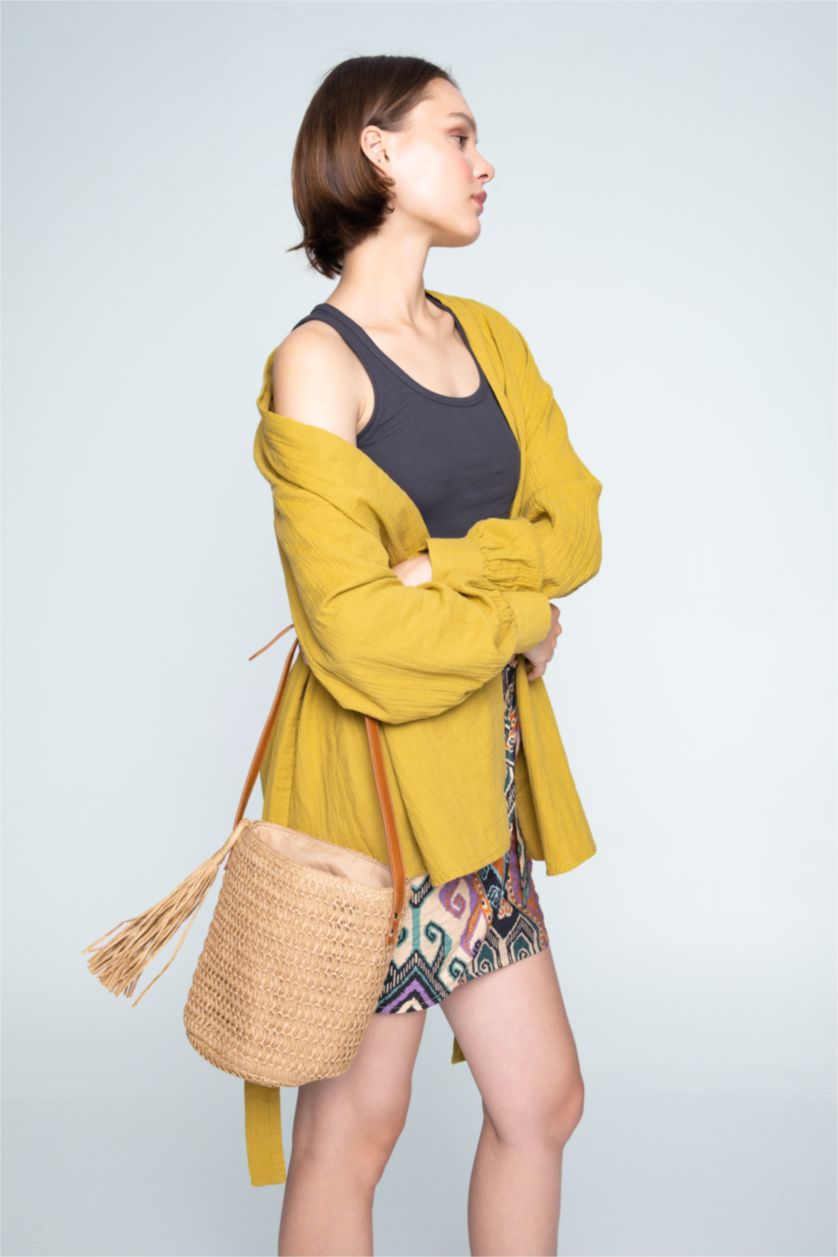 WOMAN Sand Women Straw Crossbody Bag