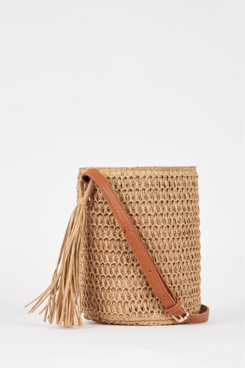 WOMAN Sand Women Straw Crossbody Bag