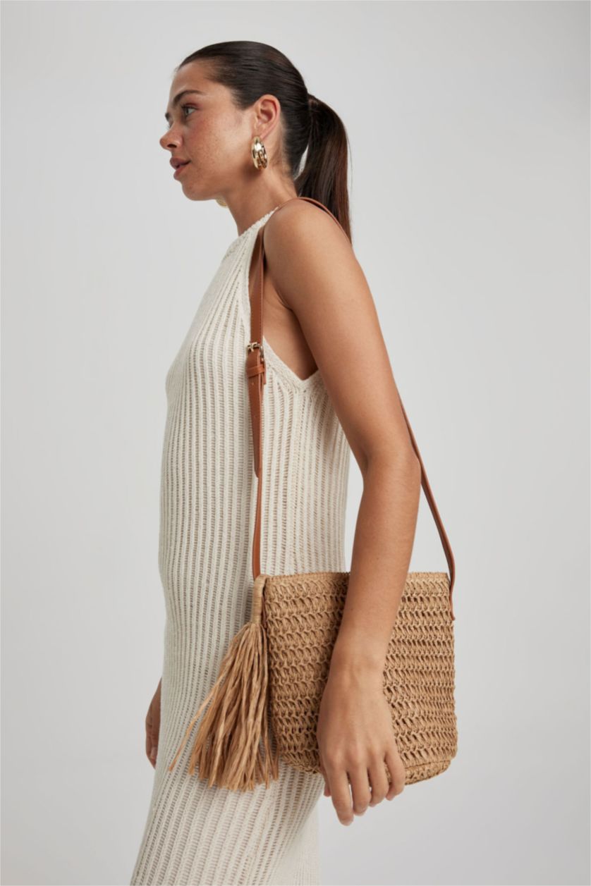 WOMAN Sand Women Straw Crossbody Bag