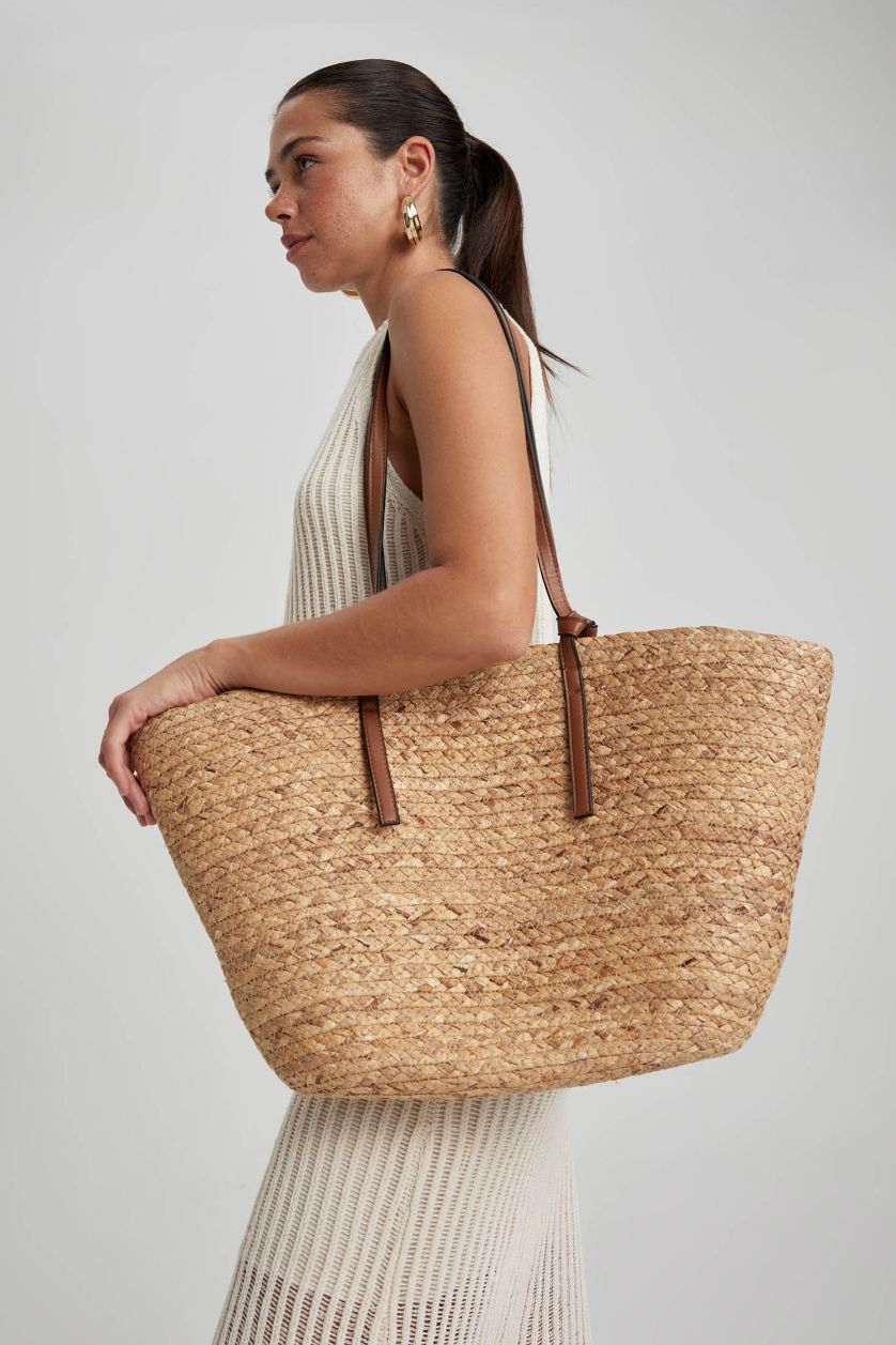 Kadın Kum Kadın Hasır Omuz Çantası