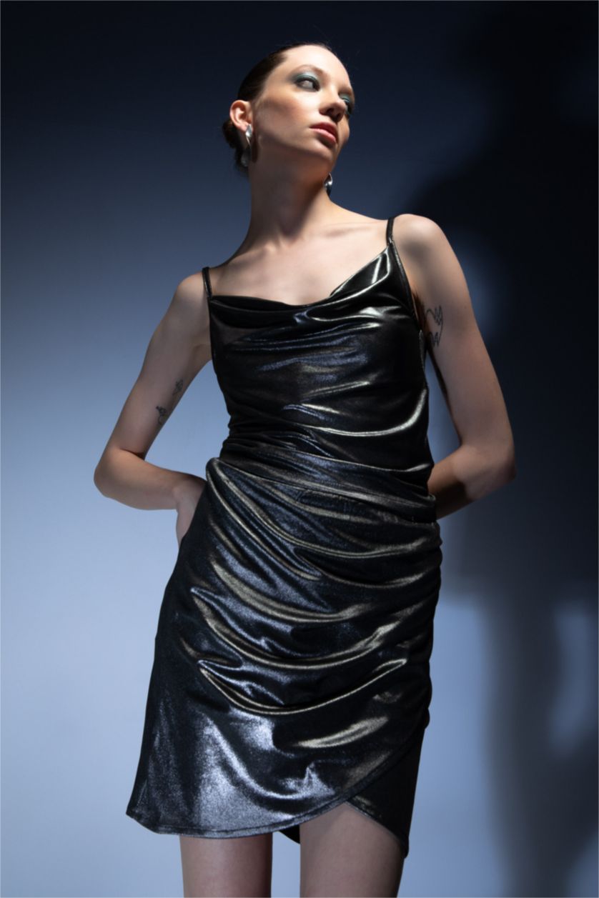 FEMME Anthracite Clair Blouse Sans Manches coupe régulière Col Bénitier