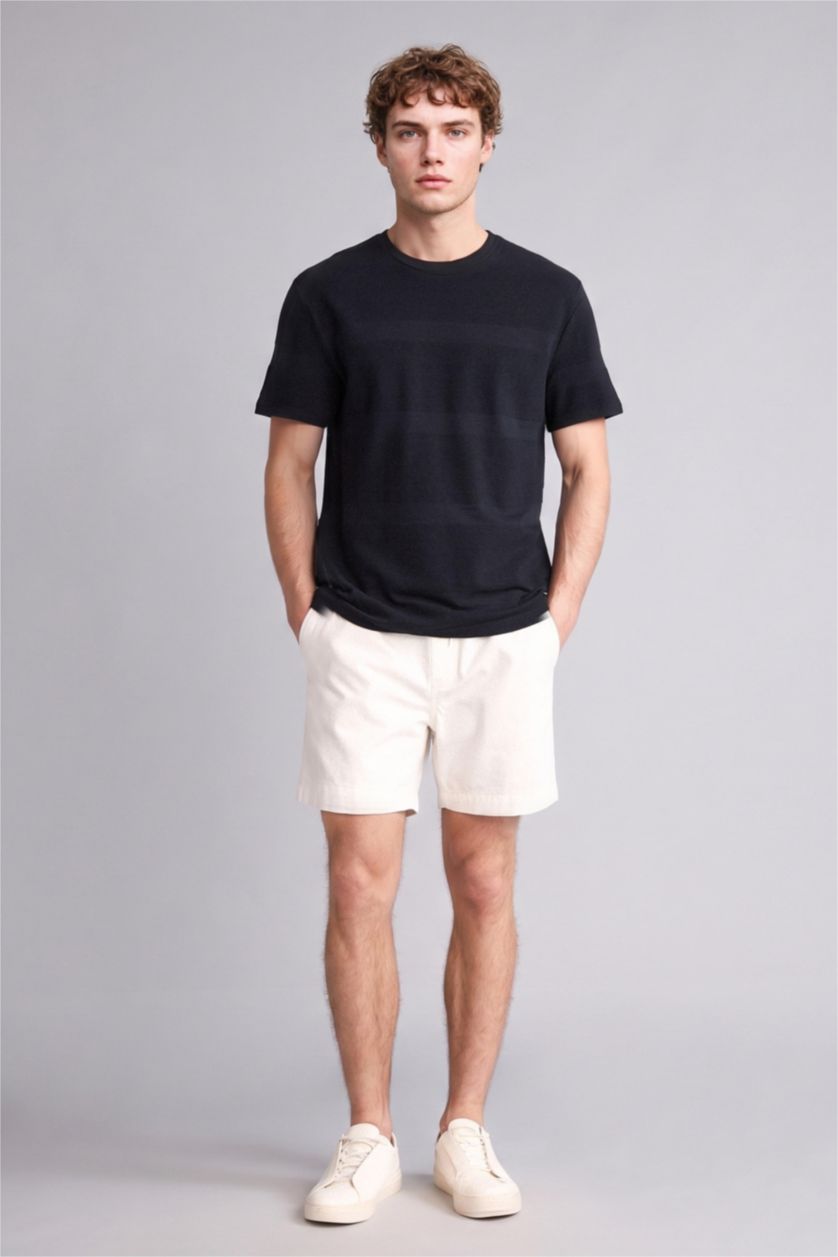 MAN White Relax Fit Denim Bermuda Shorts