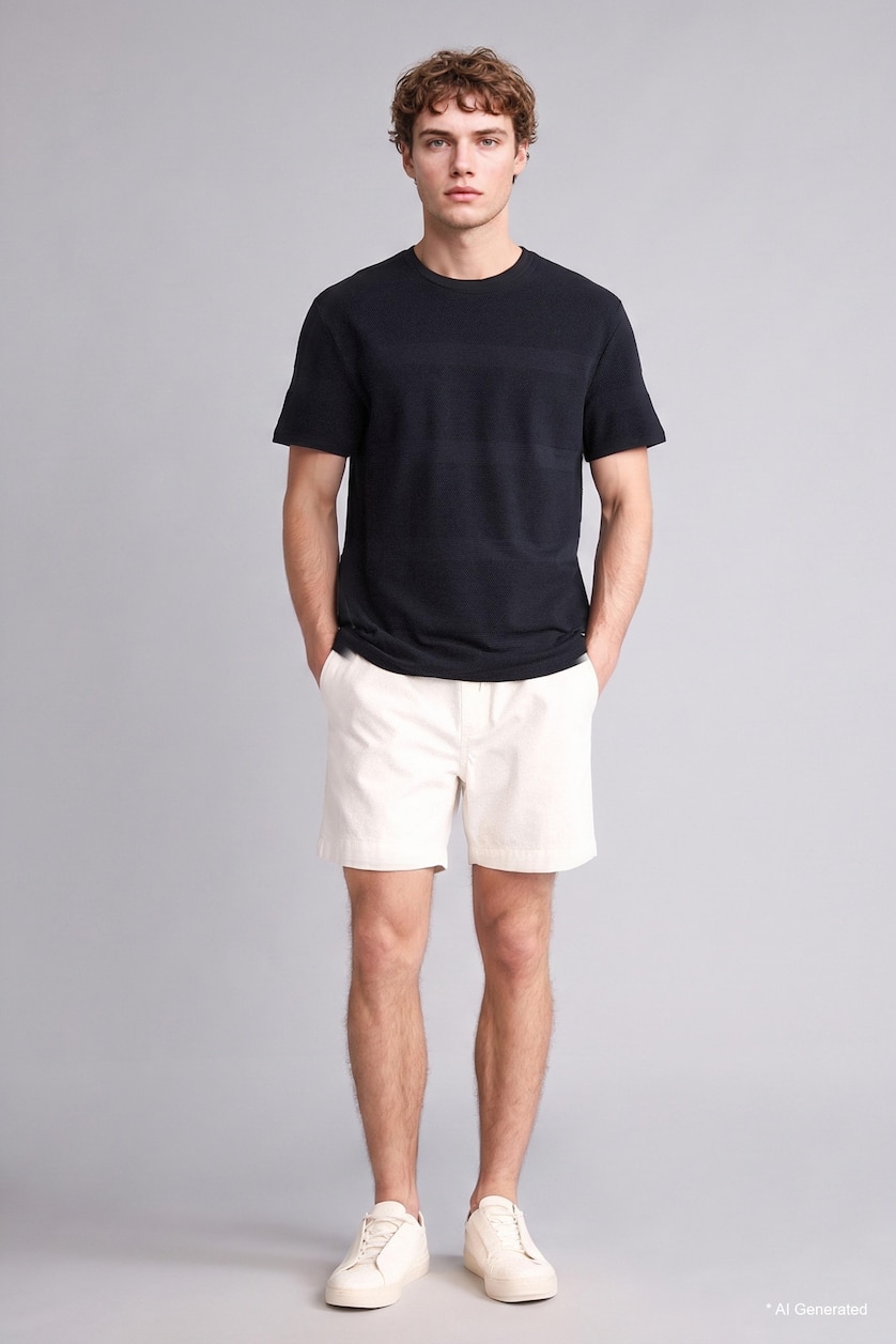 HOMME Blanc Short en jean Coupe décontractée