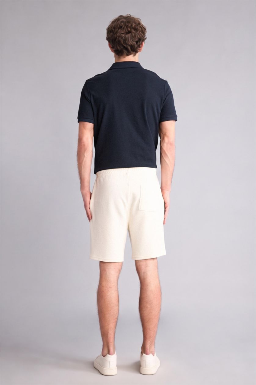MAN White Relax Fit Denim Bermuda Shorts