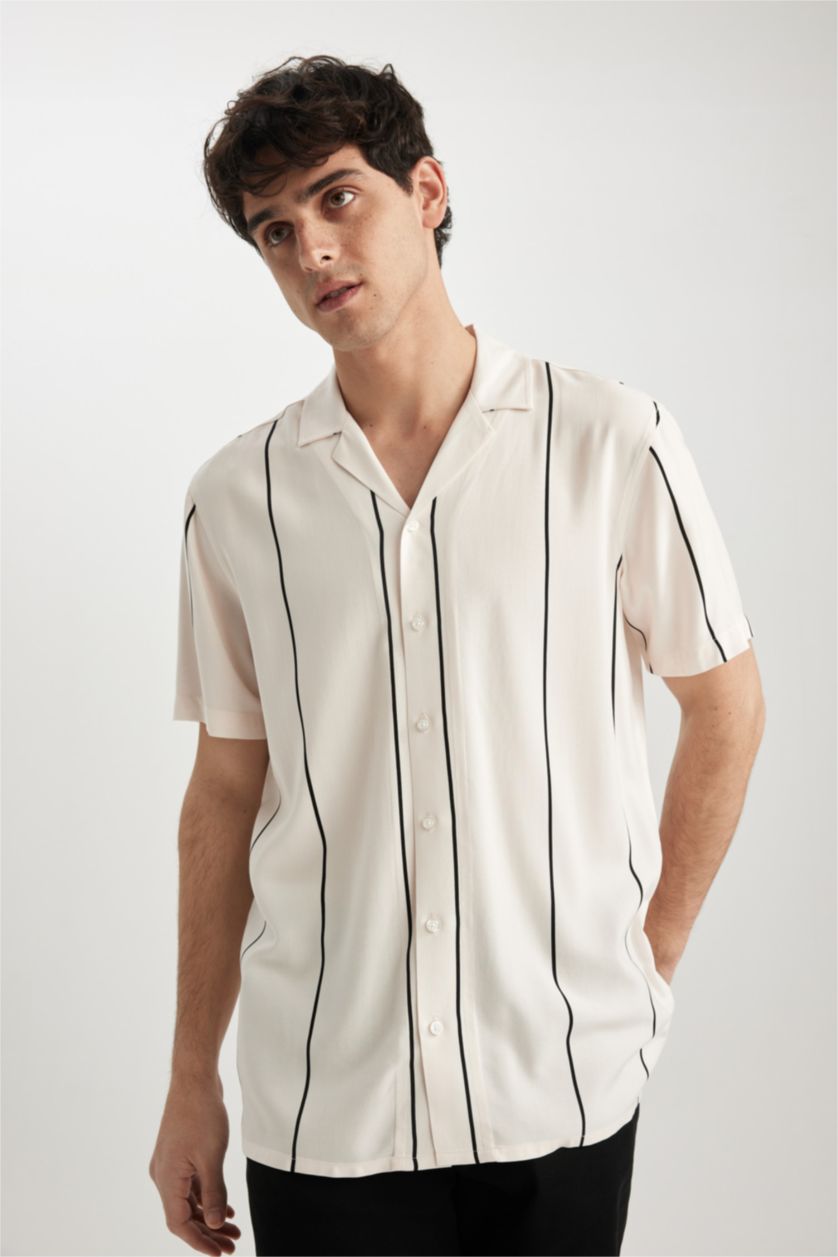 MAN Stone Regular Fit Viscose Short Sleeve Shirt