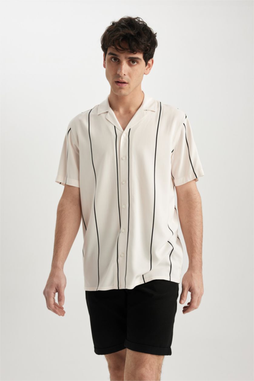 MAN Stone Regular Fit Viscose Short Sleeve Shirt