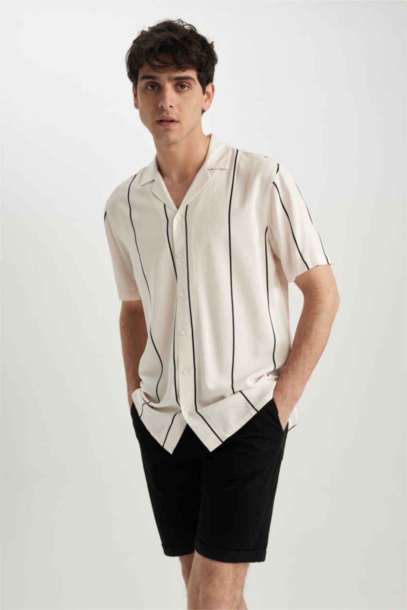 MAN Stone Regular Fit Viscose Short Sleeve Shirt