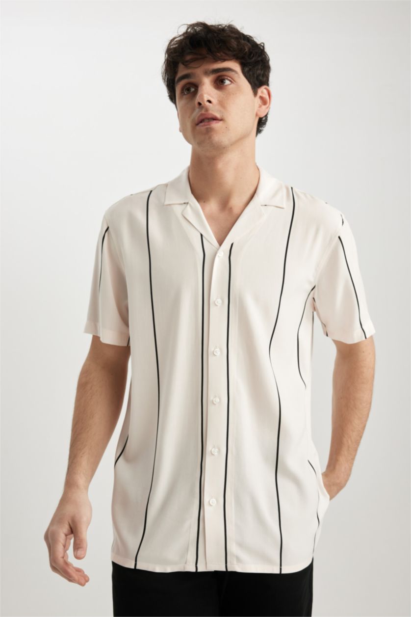 MAN Stone Regular Fit Viscose Short Sleeve Shirt