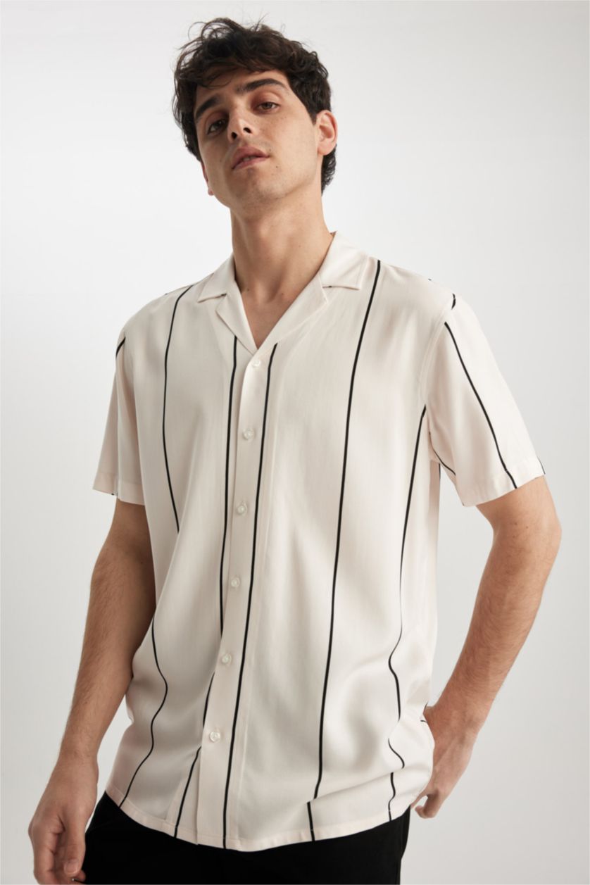 MAN Stone Regular Fit Viscose Short Sleeve Shirt