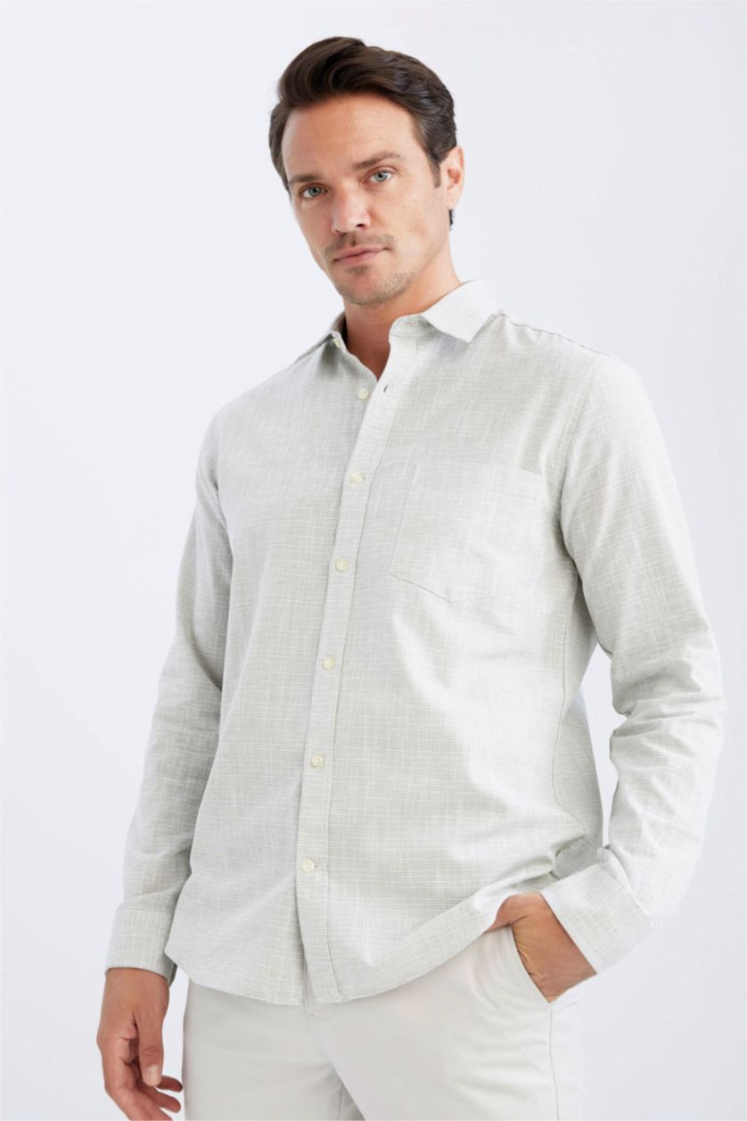 رجال نعناع Regular Fit Long Sleeve Shirt