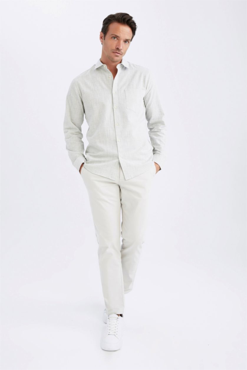رجال نعناع Regular Fit Long Sleeve Shirt