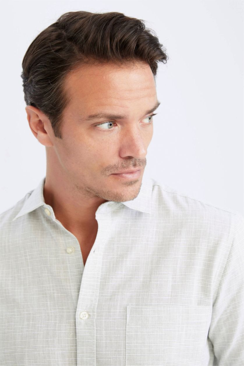 رجال نعناع Regular Fit Long Sleeve Shirt