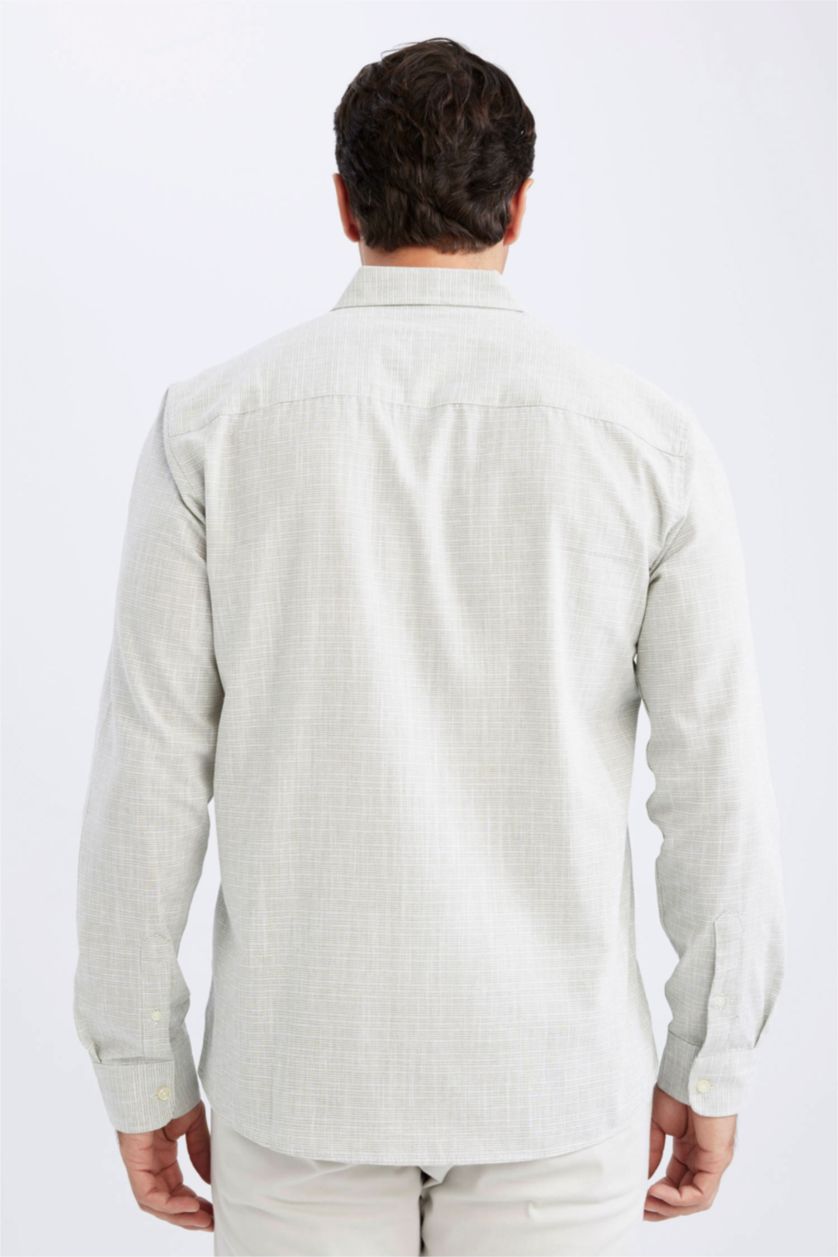 رجال نعناع Regular Fit Long Sleeve Shirt