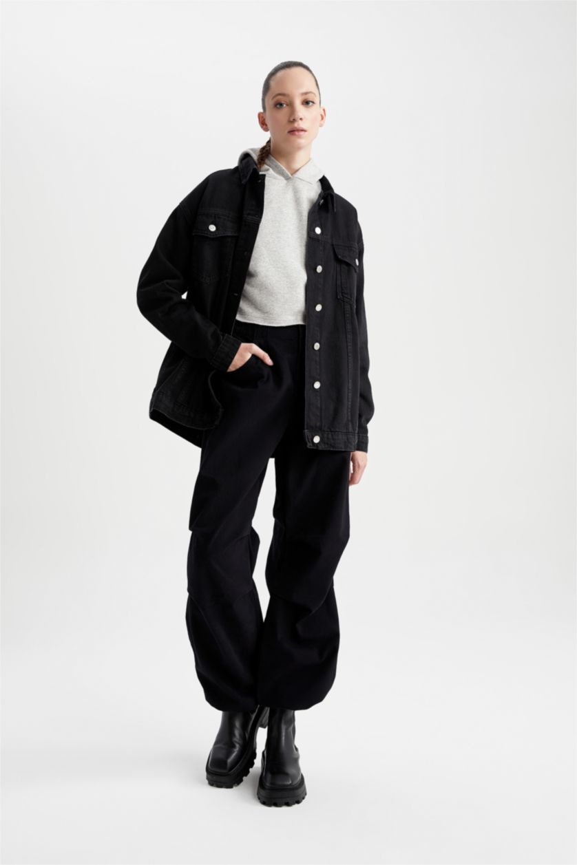 WOMAN Black Oversize Fit Jacket