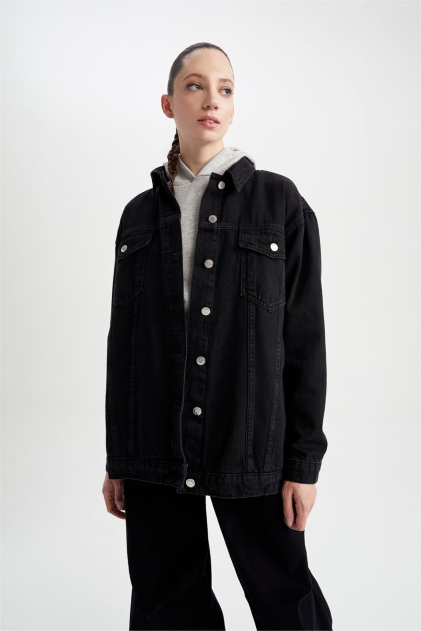 WOMAN Black Oversize Fit Jacket