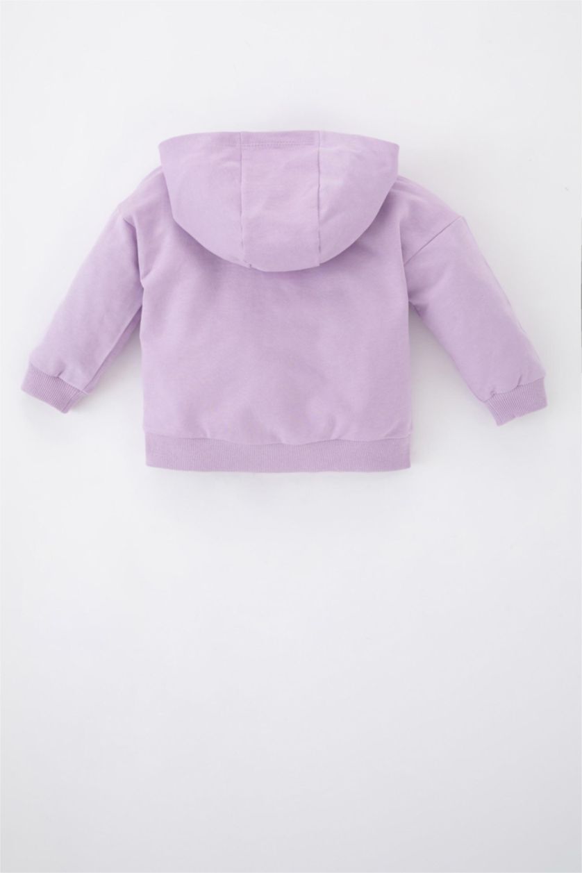 Baby Girl Lilac Baby Girl Hooded Sweat Cardigan
