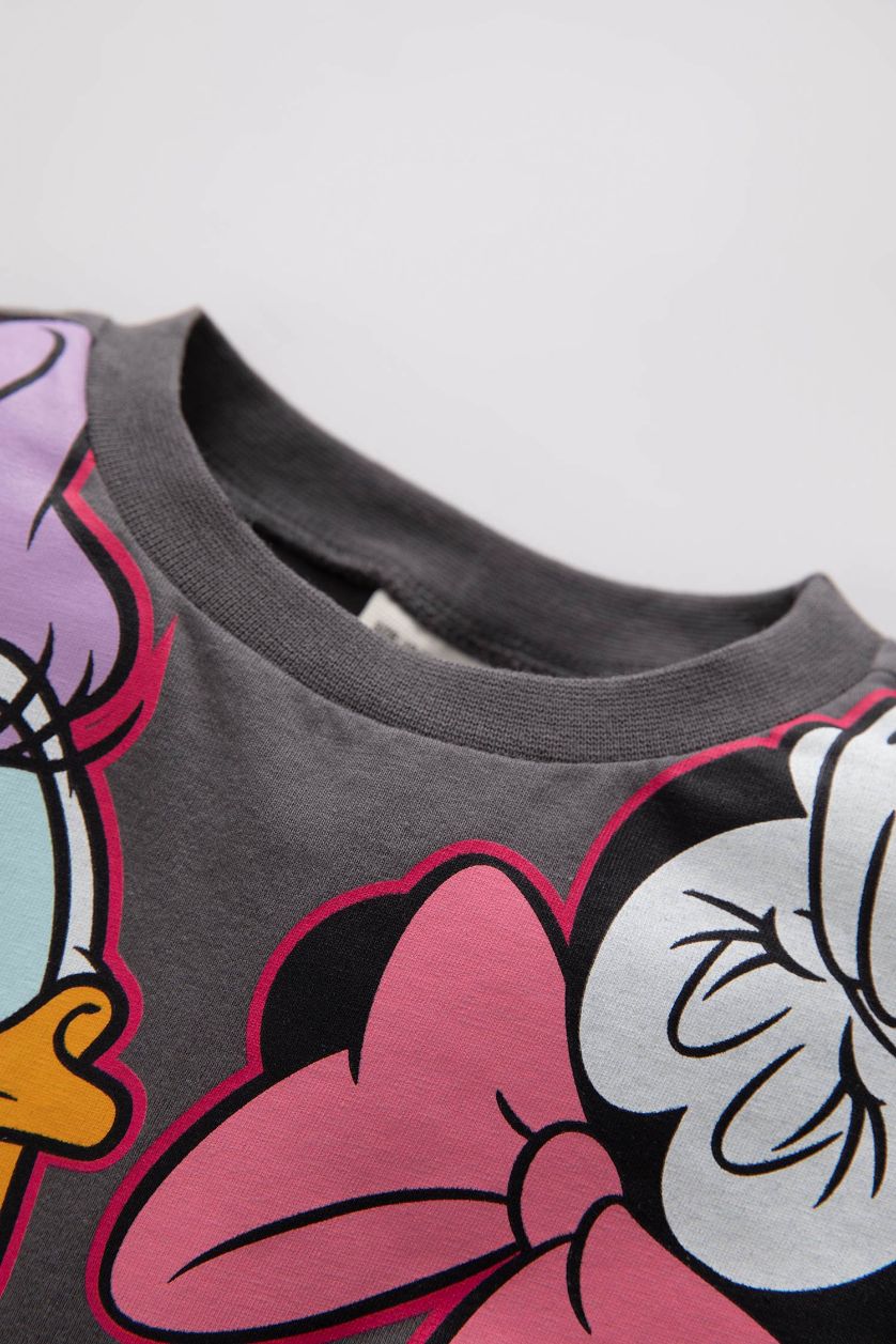 BABY GIRL Light Anthracite Baby Girl Disney Mickey & Minnie Licensed Regular Fit Crew Neck Short Sleeved T-Shirt