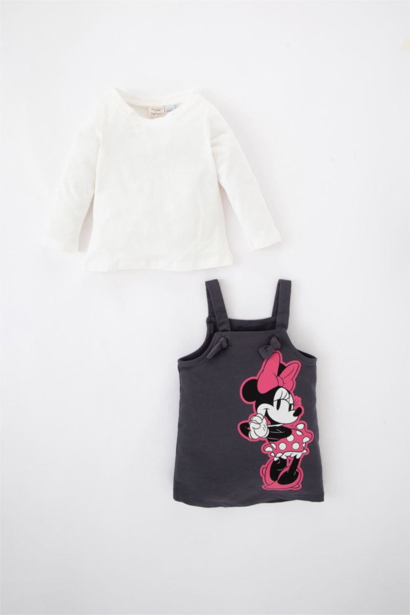 BÉBÉ FILLE Anthracite Bébé Fille Disney Mickey & Minnie Ras Du Cou Ensemble De 2