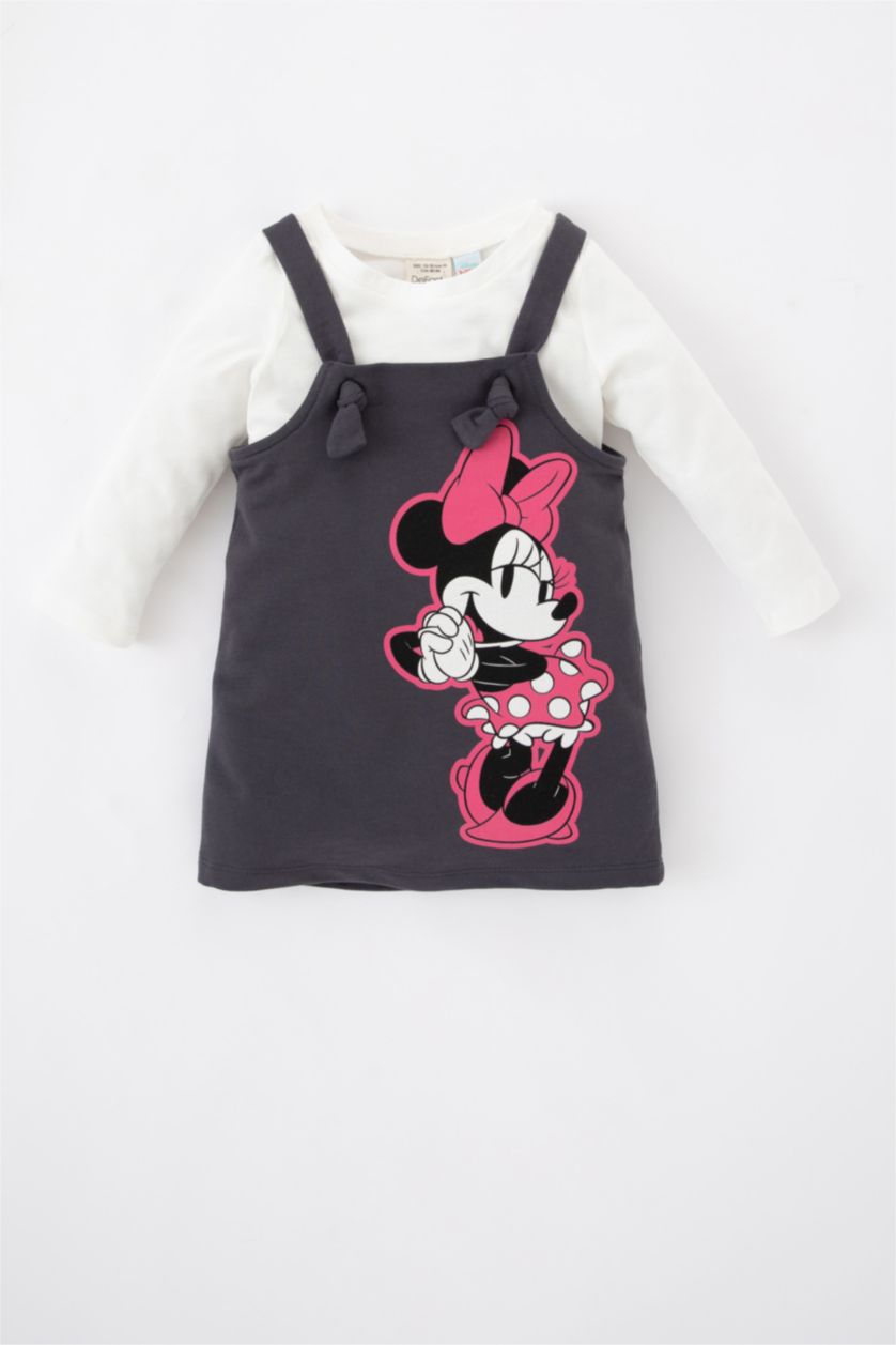BÉBÉ FILLE Anthracite Bébé Fille Disney Mickey & Minnie Ras Du Cou Ensemble De 2