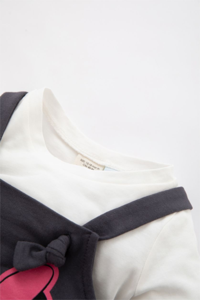 BÉBÉ FILLE Anthracite Bébé Fille Disney Mickey & Minnie Ras Du Cou Ensemble De 2