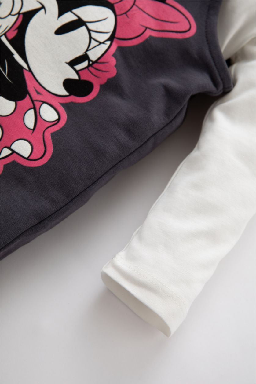 BÉBÉ FILLE Anthracite Bébé Fille Disney Mickey & Minnie Ras Du Cou Ensemble De 2