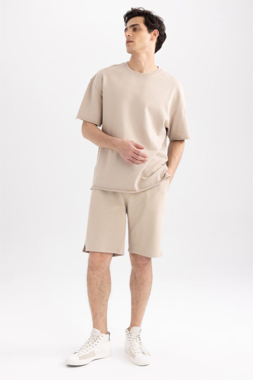 HOMME Beige Short Coupe Régulière Ourlet régulier