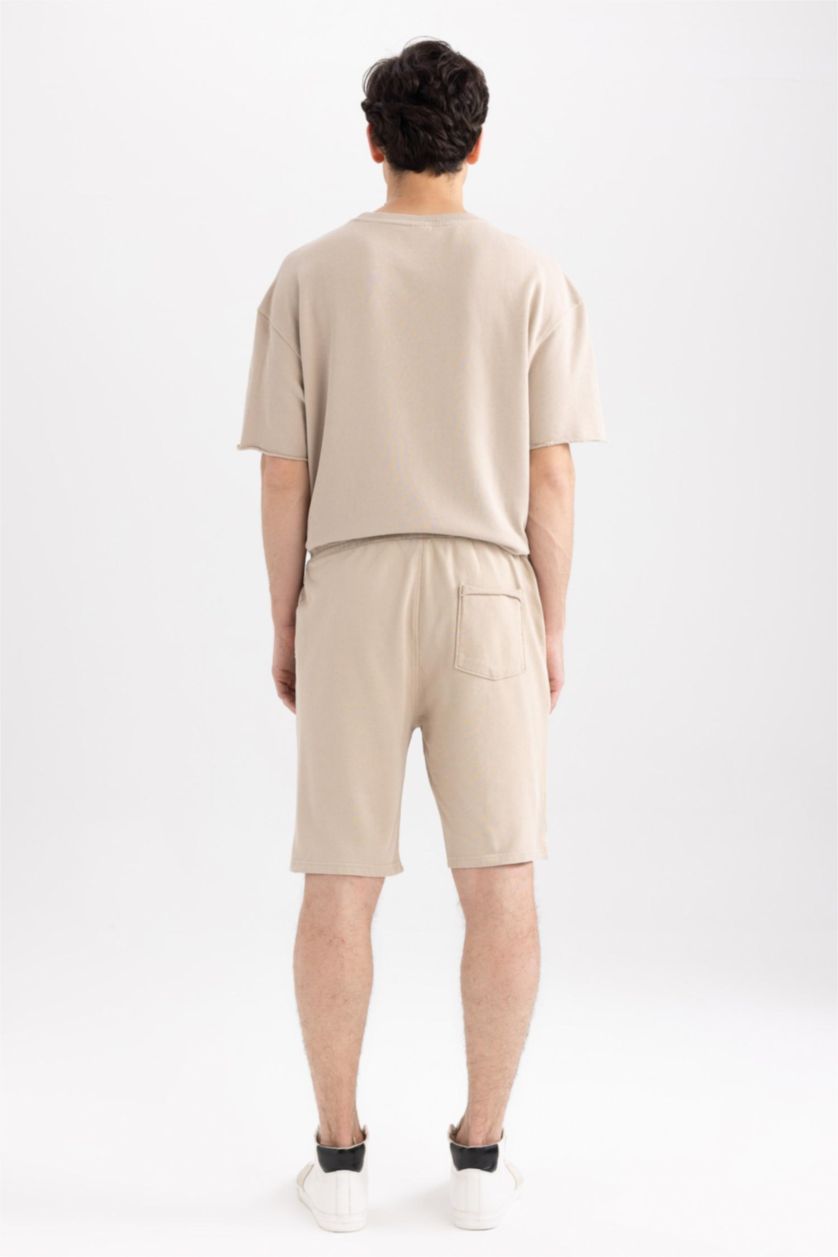 HOMME Beige Short Coupe Régulière Ourlet régulier